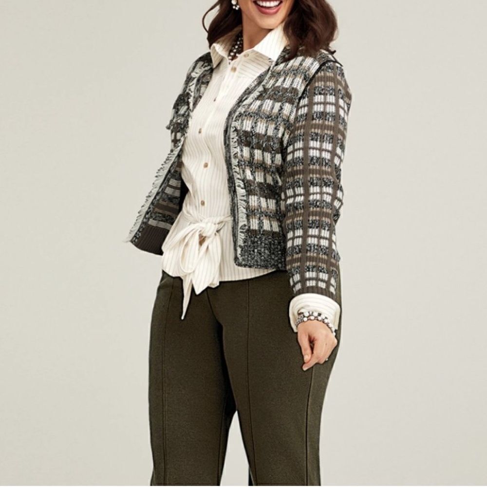 Cabi Classic Fringe Cardigan Open Sweater